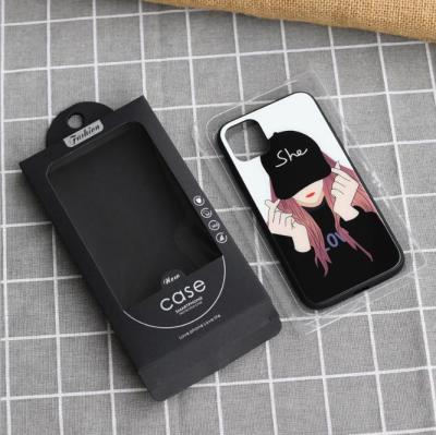 China Recycled Materials Factory Custom Luxury Black Cell Phone Case Packaging Electronic Cell Phone Case Box for sale