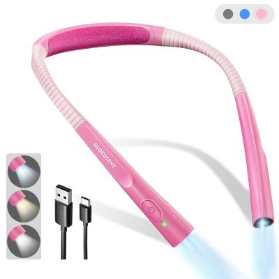 China 3 Brightness Adjustable Led Rechargeable Neck Reading Book Light And Minimum 3 Colors Bedroom Brand Owner Glocusent Neck Light 30 Timer for sale