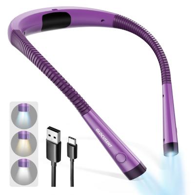 China Wholesale Glocusent Rechargeable Wireless Reading Light Neck Eye Care Bedroom Led Book Lights Lamp For Reading Knitting Camping for sale