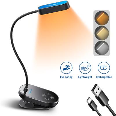 China Factory direct wholesales living room OEM/ODM book usb touch control rechargeable clip glocusent lights on led reading book light for sale