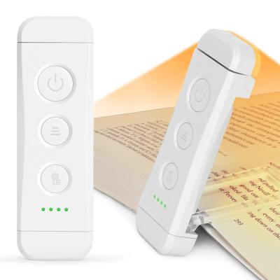 China Portable Living Room Cue Reading Light Led Clip On Daylight / Warm Usb Rechargeable Book Light Amber Adjustable Mini Clip On for sale