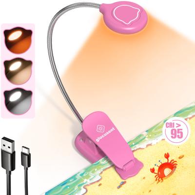 China Bedroom Glocusent Kids Book Lights Wireless Dimmable Folding USB Led Rechargeable Study Clip On Book Reading Lights Lamp For Kids for sale