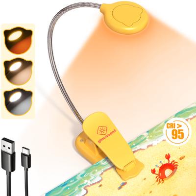 China Glocusent Portable Wireless Mini Reading Book Lights Rechargeable Bedroom Clip On Book LED Eye Care Rechargeable Reading Book Light Lamp for sale