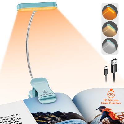 China Minimalist Natural/Warm/Amber Wireless Adjustable Book Reading Light Portable Led Reading USB Rechargeable Clip On Book Light for sale