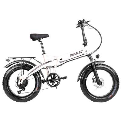 China Cruise Control Paselec Foldable Electric Bike 500w 48V 10.4Ah Fat Tire Bicycle For Adult 20*4