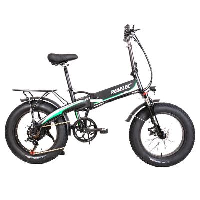 China Cruise Control Paselec Foldable Electric Bike 500w 48V 10.4Ah Fat Tire Ebike For Adult 20*4