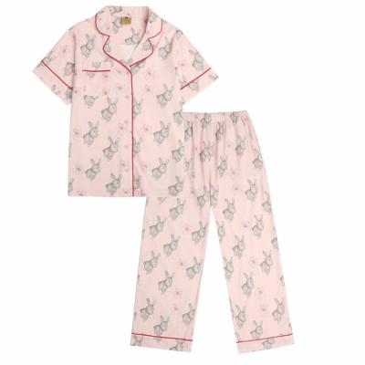 China Autumn Sleep Wear QUICK DRY Lady 2 Piece Nightgowns Rayon Nightgown Home Clothes Pajamas Designer Inspired Pajama Satin Silk Night Suit For Women for sale