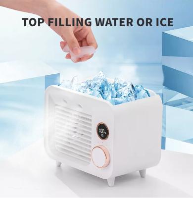 China Mini Water Mist Evaporative Air Rechargeable Electric Cooler High Efficiency Usb Table Fan for Home Office for sale