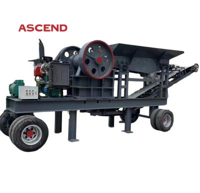 China Large scale PE400x600 PE500x750 mobile jaw crusher capacity 50 80 100tph for gold mining stone crushing for sale