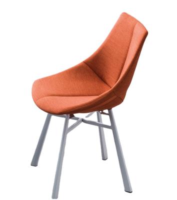 China Modern Wholesale Modern Furniture Fabric Dining Chair With Steel Leg for sale