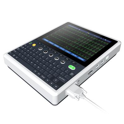 China OEM ODM plastic medical touch screen ekg ecg machine with ecg cable 12 lead for sale