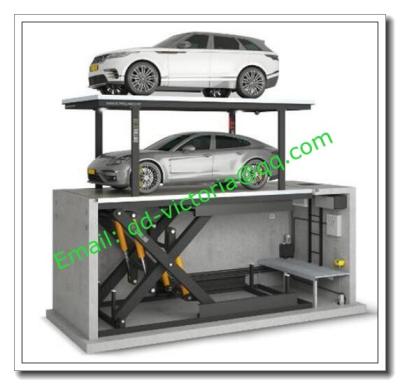 China Car Parking Lifts Manufacturers/ Double Deck Pit Design Scissor Parking Lift/ Underground Parking Systems for sale