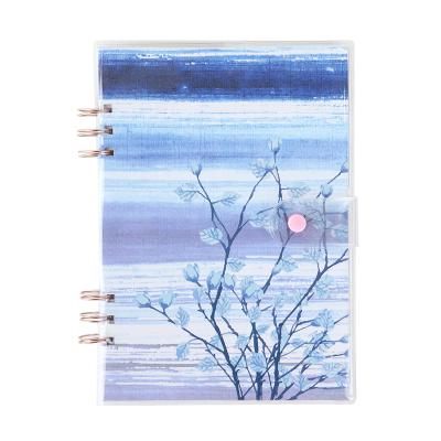 China Eco-Friendly Paper Soft Spiral Notebook 6 Rose Gold Metal Wire Binding Eco PVC Loose Leaf Journals Notebook A5 for sale