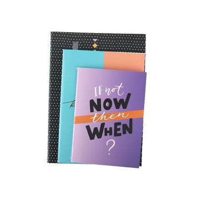 China Customized eco-friendly paper school exercise book A4 a5 b5 notebook with clear notebook hardcover 3 pcs bag PVC custom notebook dropshipping for sale