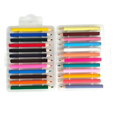 China Eco Friendly 3.5 Inch Wholesale Custom Wood Made Colored Pencils Set 8.8cm 24pcs Mini Colored Pencils for sale