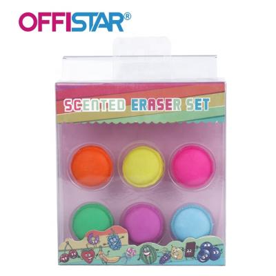 China Cartoon Macaron Handmade Eraser Shape Fashion Pencil Kids Sniffed Eraser Set School Stationery Set for sale