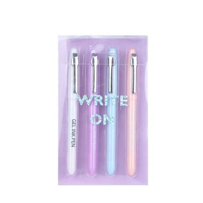 China Custom glitter china manufacturer logo gel pens set printed gel pen kawaii black gel ink pen refills for sale