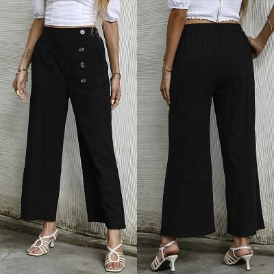 China High Quality New Design Anti-wrinkle Fashionable Office Pants Wide Leg Pants Large Size Womens Casual Pants for sale