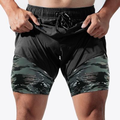 China Viable Men's Sport Pocket Double Layer Zippered Loose Quick Dry Gym Shorts for sale