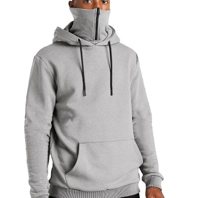 China Anti-Wrinkle Winter Mens Mask Zipper Solid Color Hooded Fleece Hoodie for sale