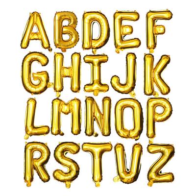 China New Design 40 Inch Big A to Z Gold Color Foil Balloon English Letter 26 Decoration Design for sale