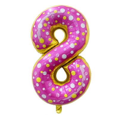 China Decoration LIDL Factory Donuts Balloon Big Size 40 Inch Number Foil Metallic Balloons For Kids Birthday Party Decoration for sale