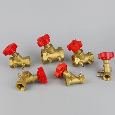 China Male Thread Home Kitchen Forged Female Bronze Brass 3Balance Valve For Water Balance Accept OEM for sale