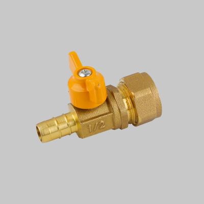 China Home Kitchen Forged Brass Gas Valve Male Thread End Burr Pipe Lever Female Butterfly Handle for sale