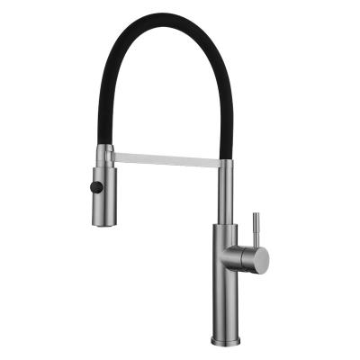 China Hot Sale Modern Single Handle Kitchen Sink Mixers Pull Down Sprayer 304 Flexible Finish Kitchen Faucet 2021 for sale