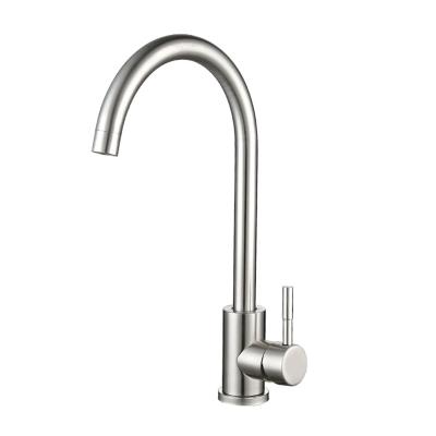 China China Modern Single Hole Deck Mounted 304 Stainless Steel Contemporary Single Hole Kitchen Mixer Tap Modern Brushed Kitchen Faucet for sale