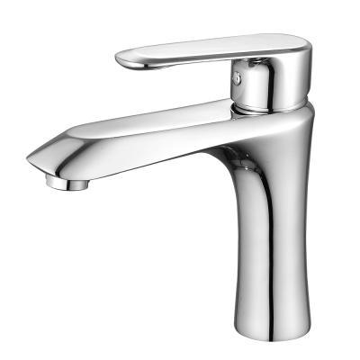 China Brass Metered Single Lever Single Hole Modern Chrome Mixer Tap Water Basin Faucets Bathroom Basin Faucet for sale