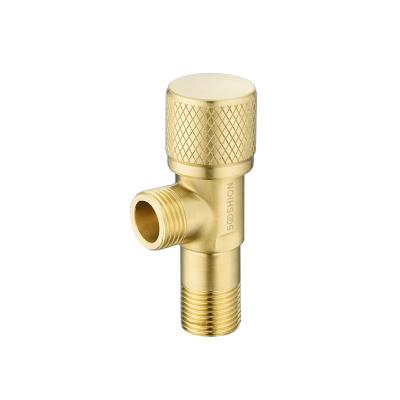 China Best General Selling Hand Control Angle Valve Water Tank Inlet Valve Triangle Brass Gold Valve For Bathroom for sale