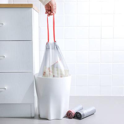 China Disposable Compostable Biodegradable Plastic Garbage Bag With Drawstring for sale