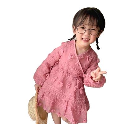 China Latest Design Baby Pink Casual Dress Kids Summer Breathable Cute Clothing Dress for sale