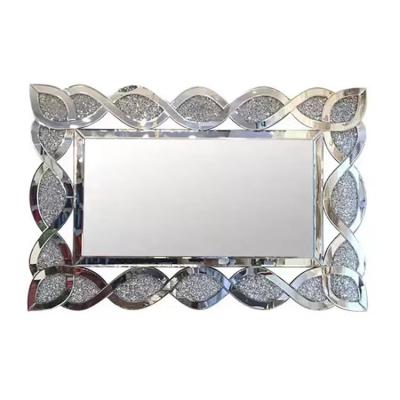 China Modern Silver Decorative Mirrors Living Room Mirrors Luxury Makeup For Elegant With Console Table for sale