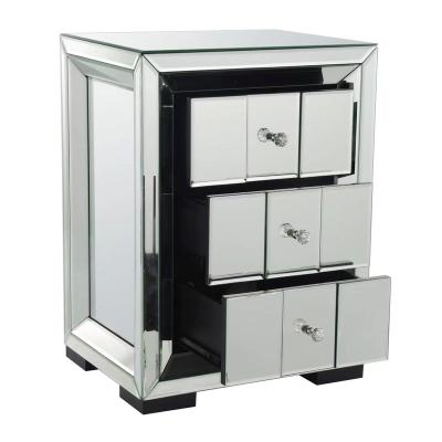 China (Other) Newly Designed Modern Mirrored Bedside Table Adjustable With 3/5 Drawers In High End Bedside Table for sale