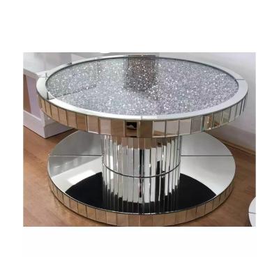 China (Size)Adjustable Durable Rectangle Shape OEM Luxury Modern Design Diamond Mirrored Coffee Table for sale