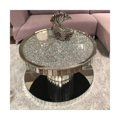 China Living Room Adjustable Multifunctional Decoration Graphic Design Round (Height) Modern Glass Coffee Table for sale