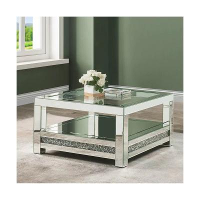 China Fashion Adjustable Modern Rectangle (Height) Stainless Steel Coffee Table Luxury Glass Living Room Furniture for sale