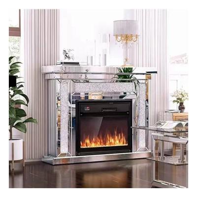 China New Design Adjustable Diamond Mirror (Height) Glass Fireplace For Living Room Glass Fireplace for sale