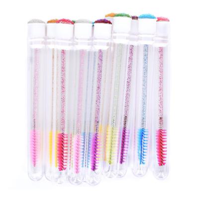 China Brow Pink Silicone Wick Container Wick Extension Brush Wand Tube Eyelash Cleaning Brush and Brush Wicks for sale