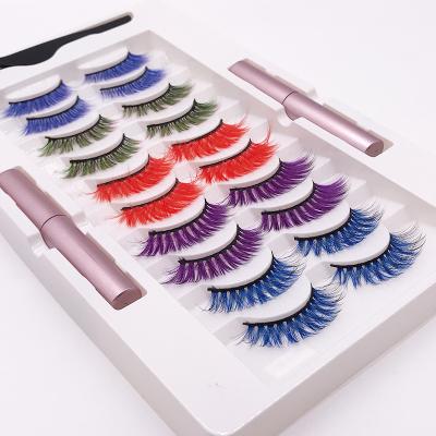 China 25-30 Times Mink Color Lashes Purple Color Lashes for sale