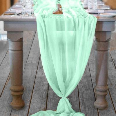 China Wedding Banquet Party Hotel Chiffon Table Home Runner 29x120 Sheer Bridal Wedding Runner Party Decorations for sale