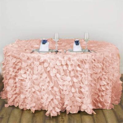 China Banquet Rectangle Waterproof Fancy Elegant Table Cloth Ruffled Taffeta Wafer Shape Tablecloth For Wedding for sale