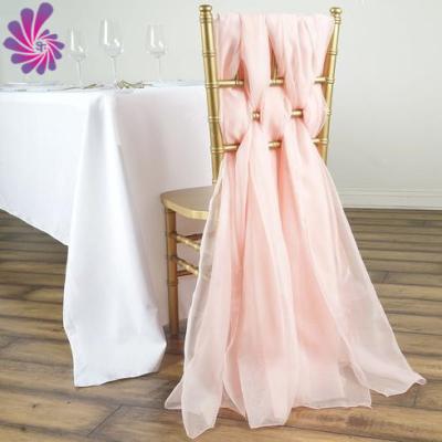 China Modern Polyester Chiffon Ruffle Chair Fancy Sash For Wedding for sale