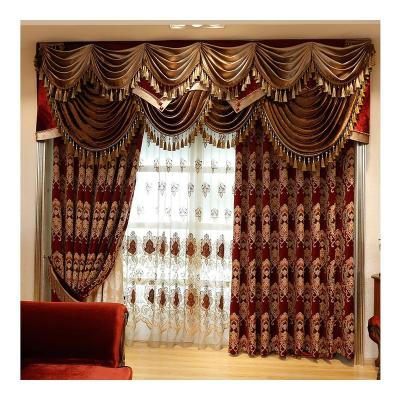 China Luxury Home Made Ready Made Blackout Sun Shade American Textiles Jacquard Window Curtain for sale