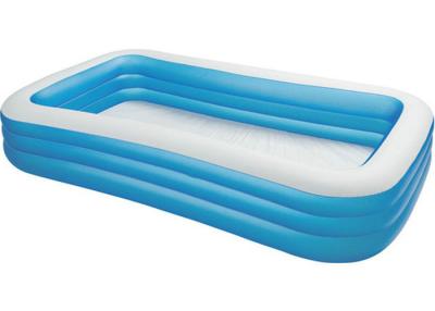 China Giant Deep Inflatable Swimming Pool , Toddler Blue Rectangle Blow Up Pool 262 * 175 * 51cm for sale