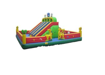 China Cartoon Funny Inflatable Fun City Jumping Bouncy Playground 14 * 7m Customized for sale