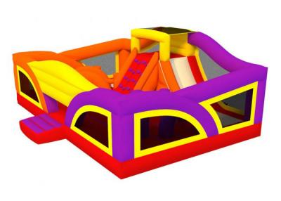 China Outdoor Activities Inflatable Fun City Obstacle Course Colorful 0.55mm PVC Tarpulins for sale