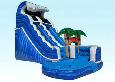 China PVC Kids Inflatable Water Slide , Blue Jungle Monster Inflatable Wave Pool Slide for sale